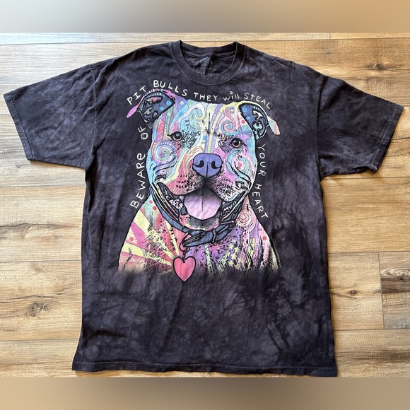 The Mountain Tie Dye Pitbulls Steal Your Heart Pit Bulls Dog Rescue Abstract 2XL - Picture 1 of 4